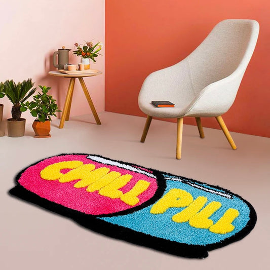 Chill pill handmade luxury rug